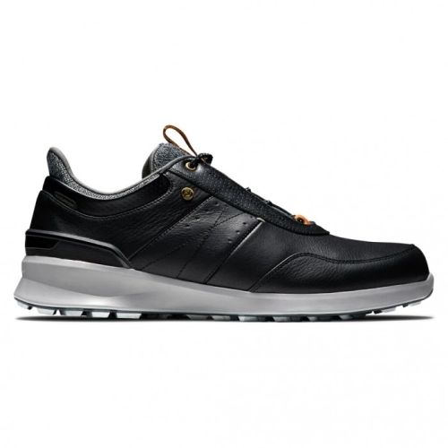 Black Men's Footjoy Stratos Spikeless Golf Shoes | US-50492JX