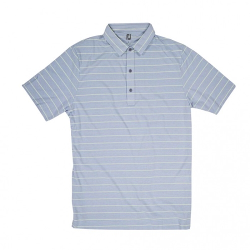 Cloudy Sky / Reed Green Men's Footjoy Coastal Collection Open Stripe Shirts | US-39805TC