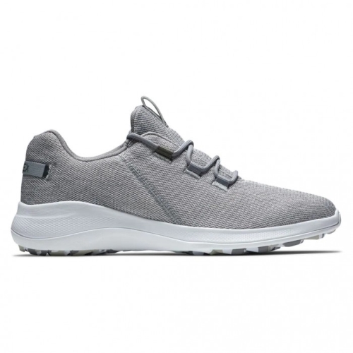 Grey / White Men's Footjoy Flex Coastal Spikeless Golf Shoes | US-68391GQ
