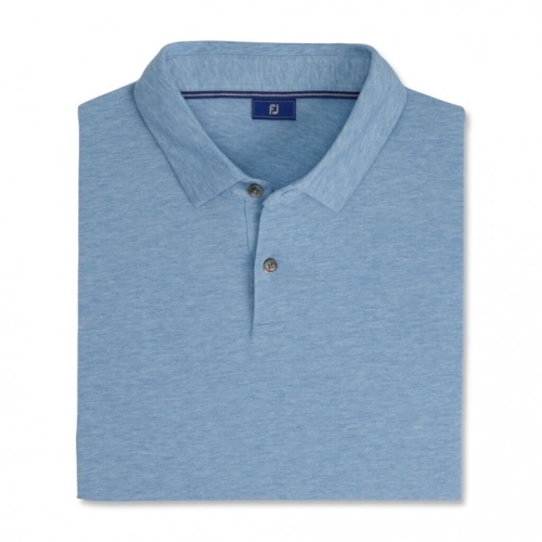 Heather Cornflower Blue Men's Footjoy Heather Jersey Shirts | US-21705HK