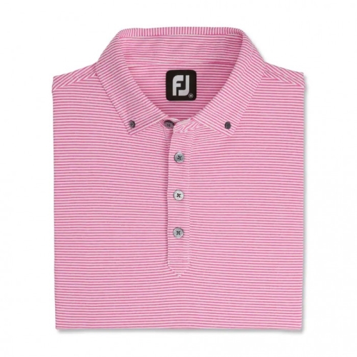 Heather Hot Pink / White Men's Footjoy Feeder Stripe Jersey Buttondown Collar Shirts | US-79132SH