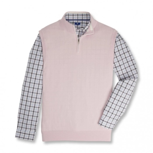 Light Pink Men's Footjoy Quarter-Zip Vest | US-67083LQ