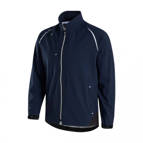 Navy Men's Footjoy Select LS Rain Jacket | US-31642ZQ