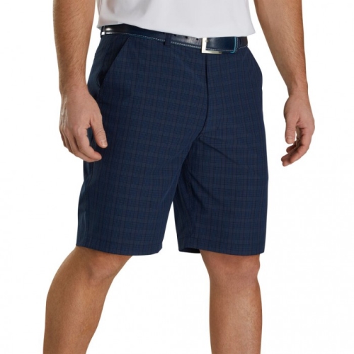 Navy Plaid Men's Footjoy Lightweight Shorts 9" Inseam Shorts | US-07254BY