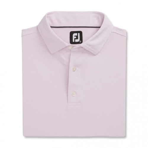 Pink Men's Footjoy Performance Stretch Pique Solid Self Collar Shirts | US-40765KN