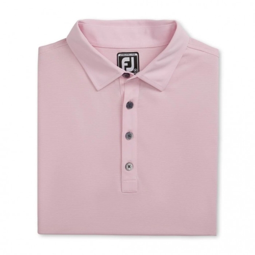 Pink / White Men's Footjoy Athletic Fit Lisle End-On-End Self Collar Shirts | US-20395RA