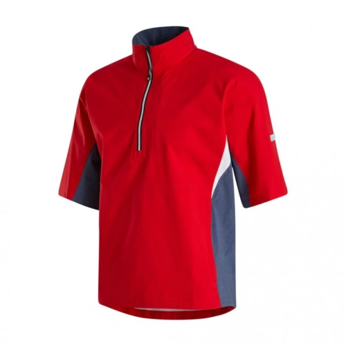 Red Men's Footjoy HydroLite Short Sleeve Shirts | US-90246ID