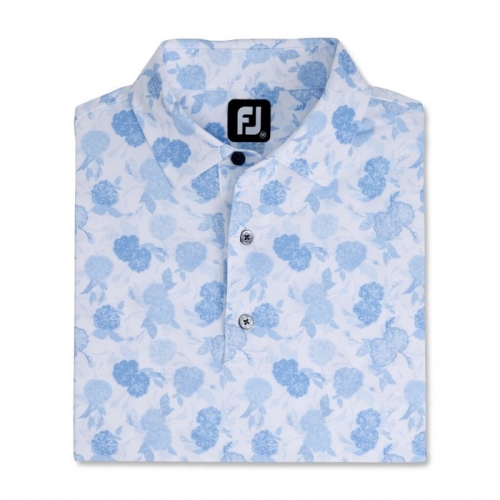 Sky Men's Footjoy Vintage Floral Print Lisle Self Collar Shirts | US-60397DL