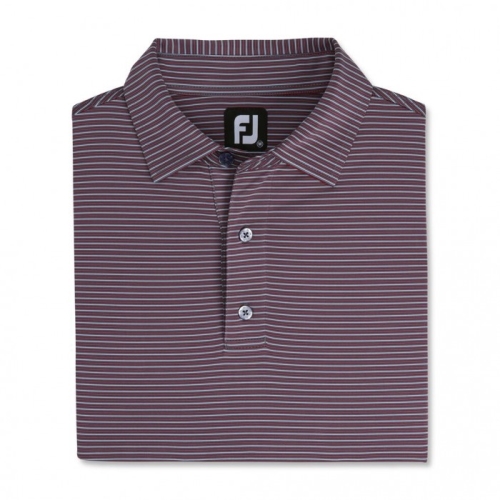 Smoke / Merlot / Grey Men's Footjoy Pin Stripe Lisle Self Collar Shirts | US-90863ZU