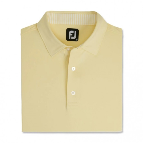 Soft Yellow Men's Footjoy Solid Lisle Self Collar Shirts | US-52980OM