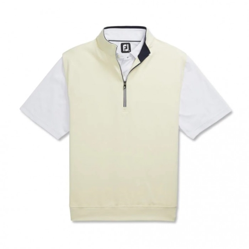 Vanilla Men's Footjoy Half-Zip Vest | US-98760RZ