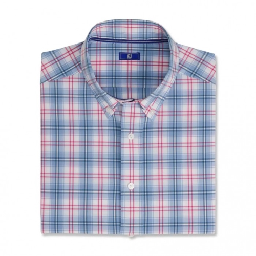 Wedgewood Men's Footjoy Performance Tartan Plaid Shirts | US-06723UR