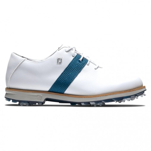 White / Blue Women's Footjoy Premiere Series Spiked Golf Shoes | US-41562JN