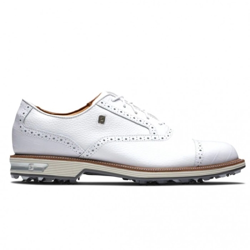 White Men's Footjoy Premiere Series - Tarlow Spiked Golf Shoes | US-61830GY