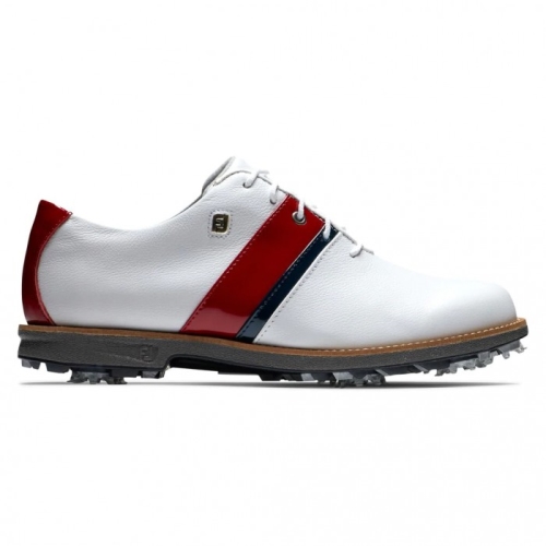 White / Red Patent / Navy Patent Women's Footjoy Premiere Series - Traditional Spiked Golf Shoes | U