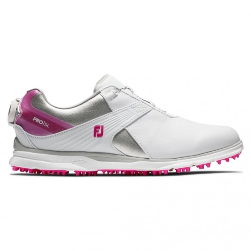 White / Silver / Rose Women's Footjoy Pro|SL BOA Spikeless Golf Shoes | US-84739DR