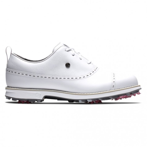 White Women's Footjoy Premiere Series - Cap Toe Spiked Golf Shoes | US-53248XM