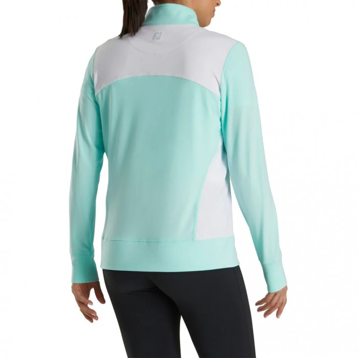 Aquamarine / White Women's Footjoy Full-Zip Panel Pocket Mid Layer Jacket | US-38169CK