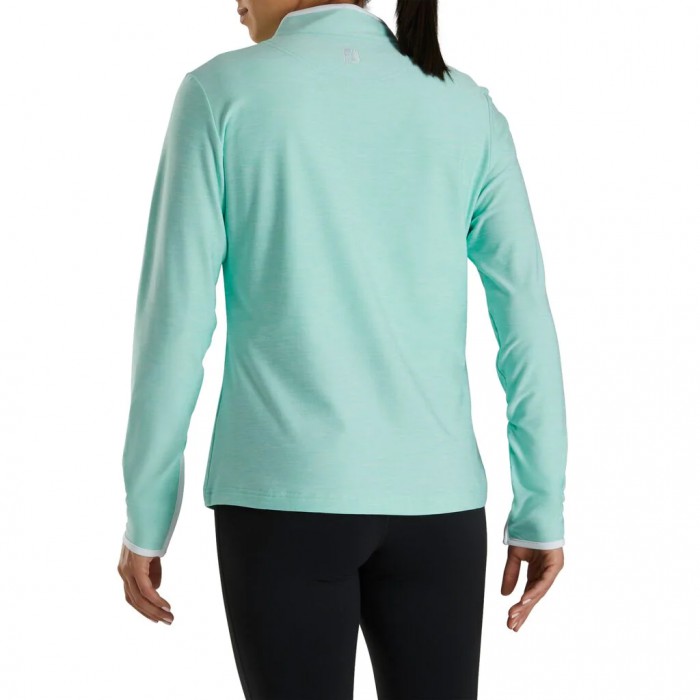 Aquamarine Women's Footjoy Quarter-Zip Space Dye Mid-Layer Jacket | US-81927EU