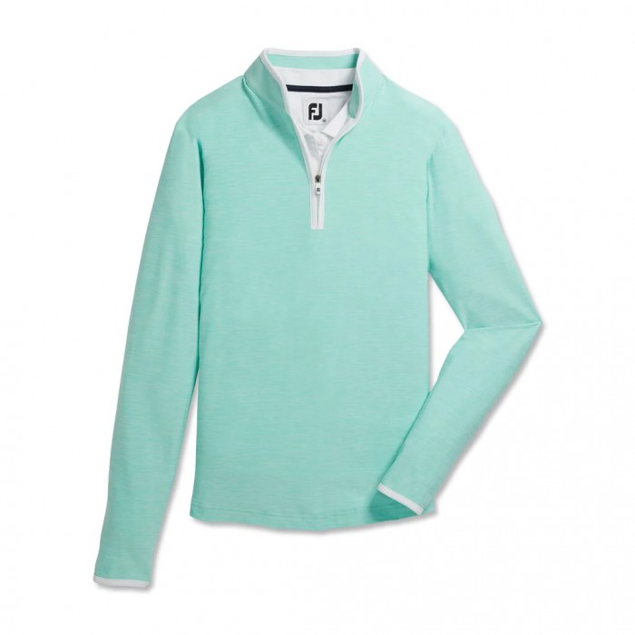 Aquamarine Women\'s Footjoy Quarter-Zip Space Dye Mid-Layer Jacket | US-81927EU