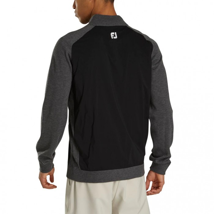 Black / Heather Charcoal Men's Footjoy Tech Sweater Jacket | US-19260EK