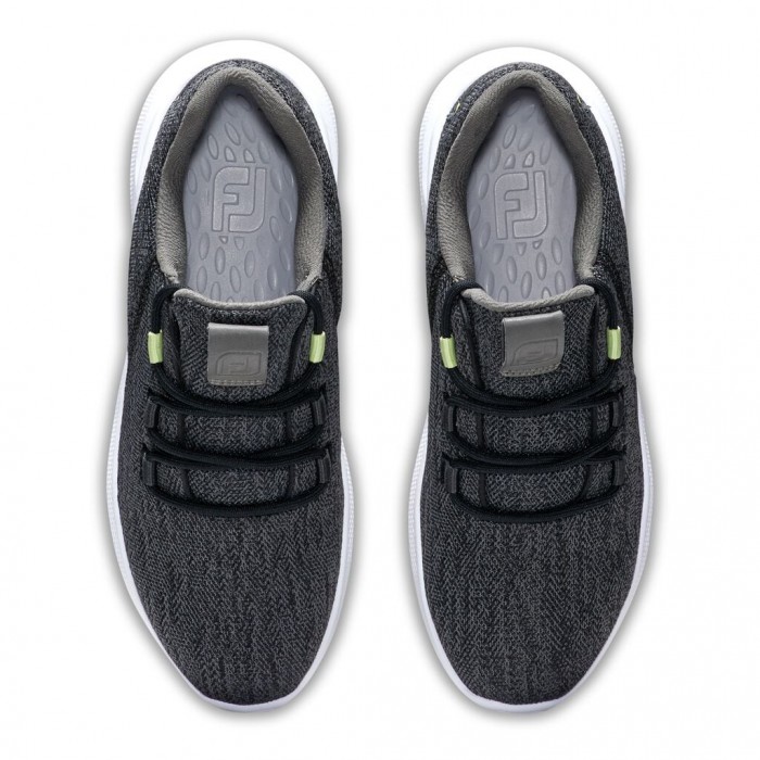 Black / Lime Women's Footjoy Flex Coastal Spikeless Golf Shoes | US-57603UJ