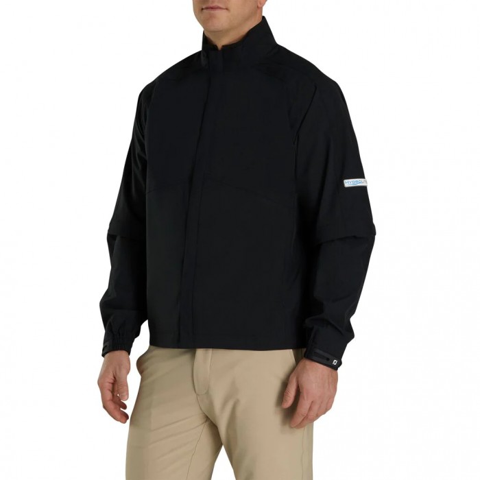 Black Men's Footjoy FJ HydroLite Zip-Off Sleeves Jacket | US-23145ZF
