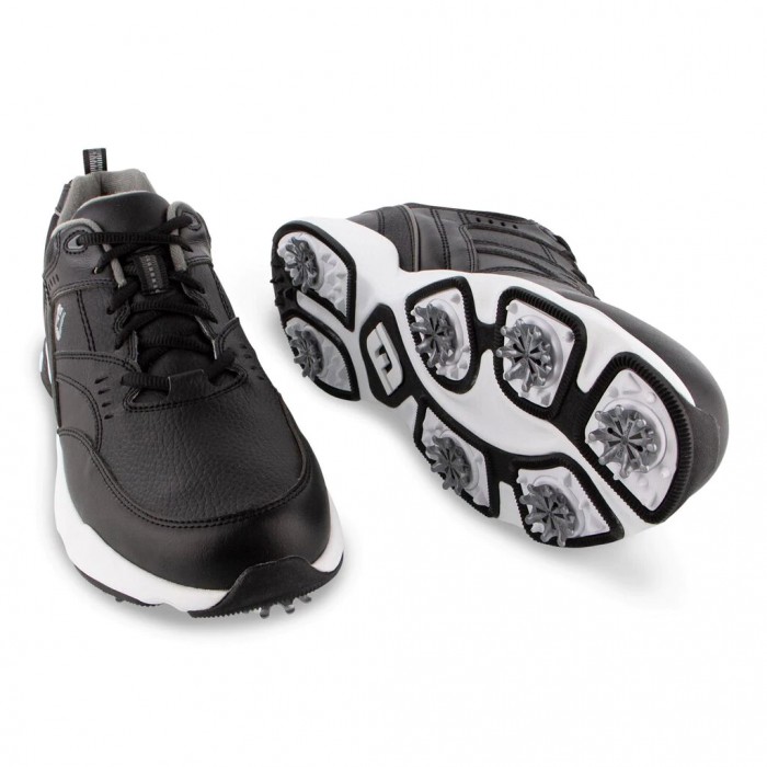 Black Men's Footjoy Golf Sneaker Spiked Golf Shoes | US-82613KJ