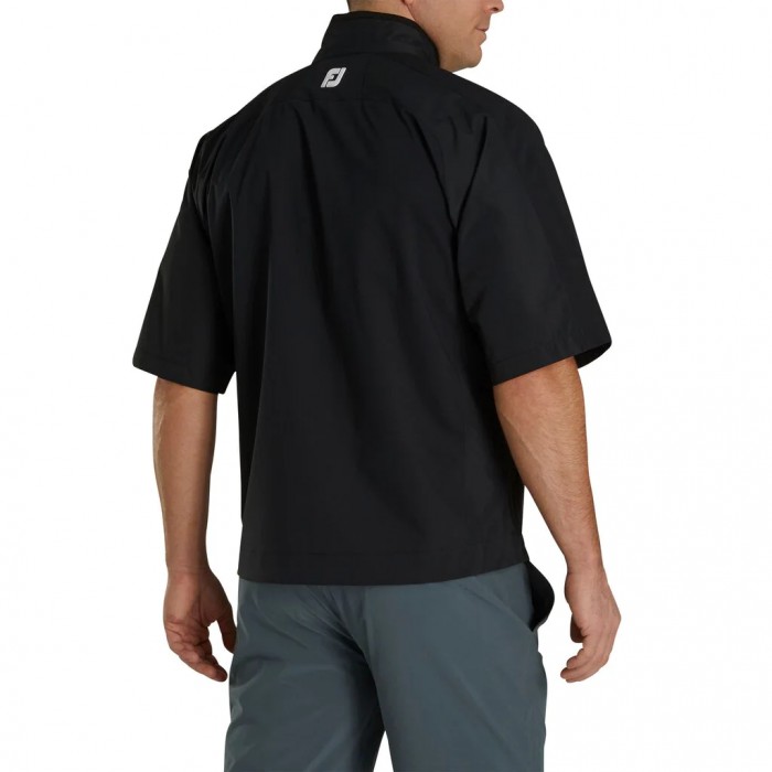 Black Men's Footjoy HydroLite Short Sleeve Shirts | US-74620PL