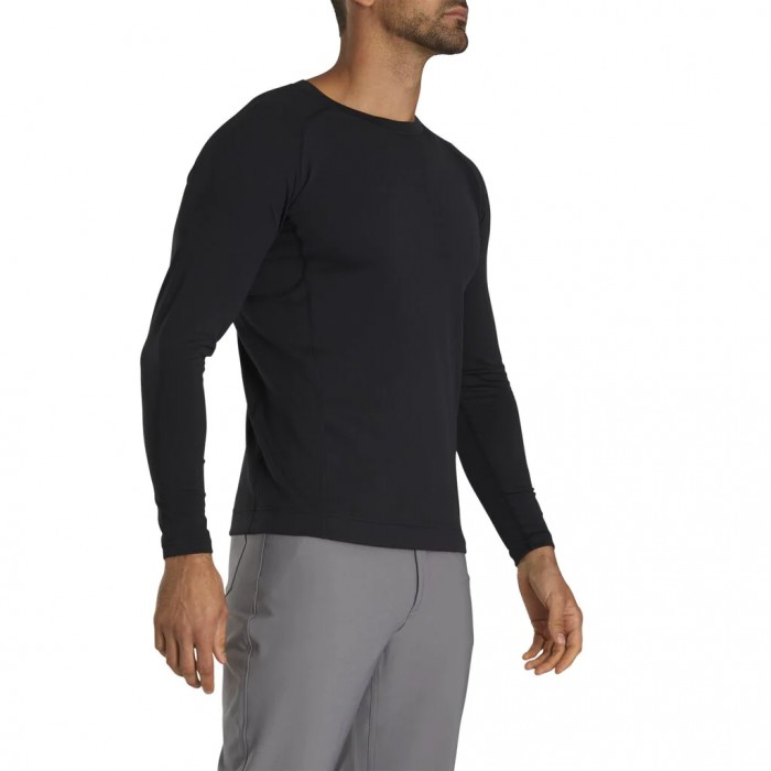 Black Men's Footjoy Phase One Base Layer Shirts | US-73190SP