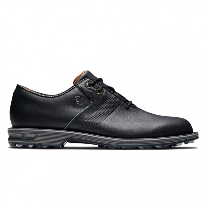 Black Men\'s Footjoy Premiere Series - Flint Spikeless Golf Shoes | US-45806SC