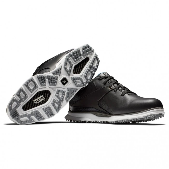 Black Men's Footjoy Pro|SL Carbon Spikeless Golf Shoes | US-46305LQ