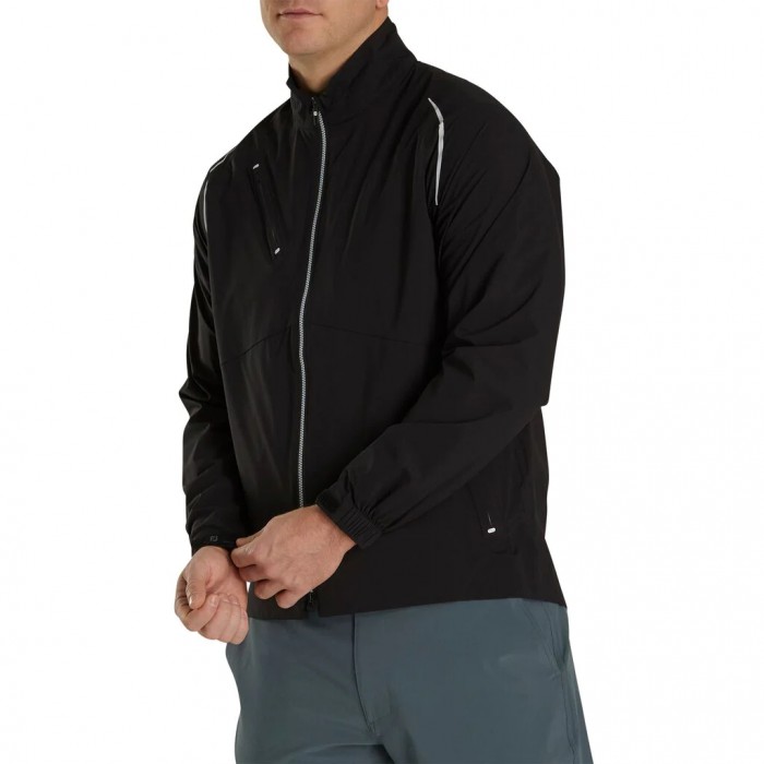 Black Men's Footjoy Select LS Rain Jacket | US-27965BA