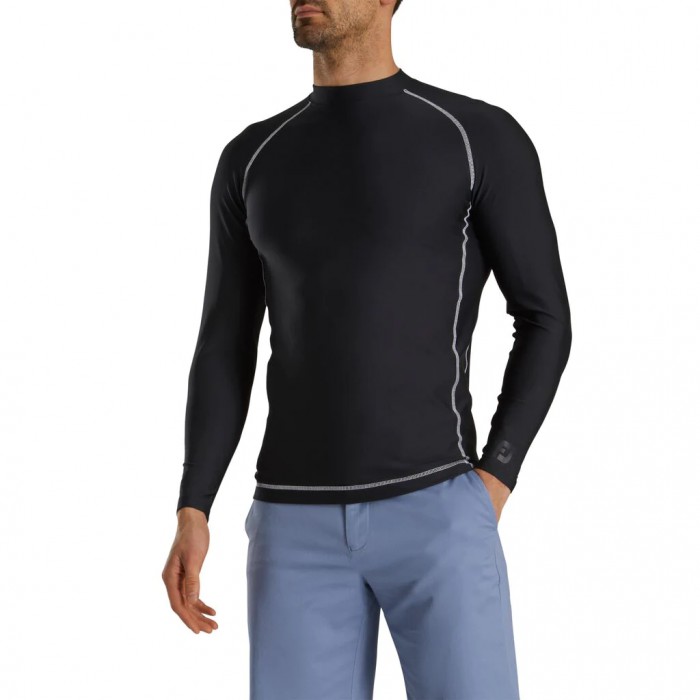 Black Men's Footjoy Thermal Base Layer Shirt Shirts | US-48931CX