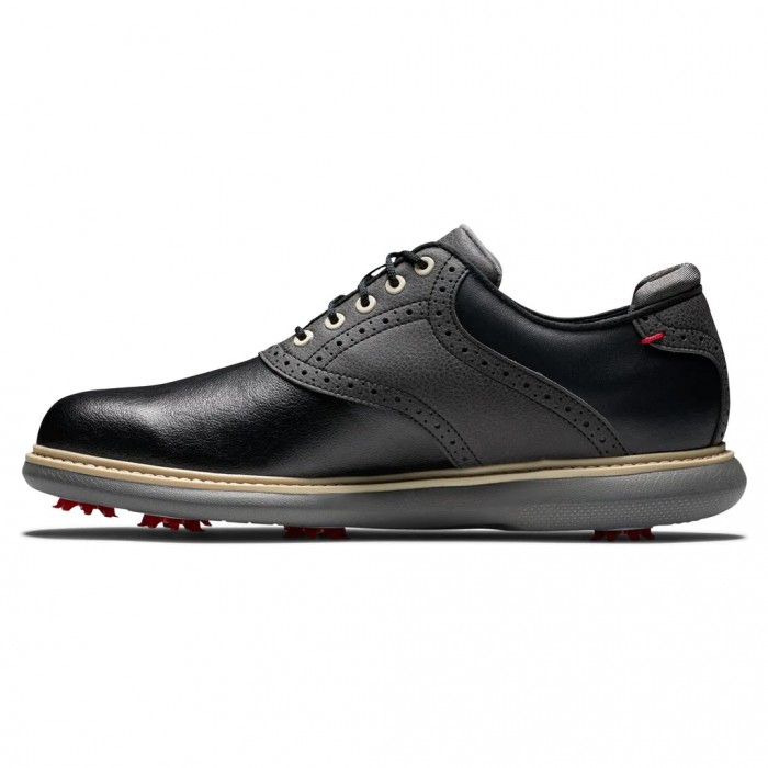 Black Men's Footjoy Traditions Spiked Golf Shoes | US-56914RO