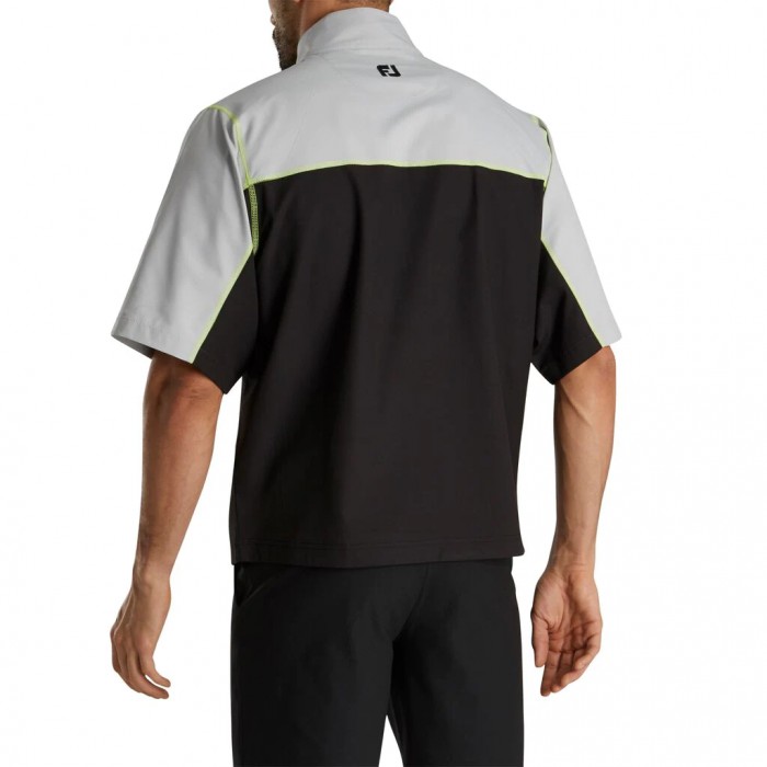 Black / Silver / Lime Men's Footjoy Short Sleeve Sport Windshirt | US-54197XH