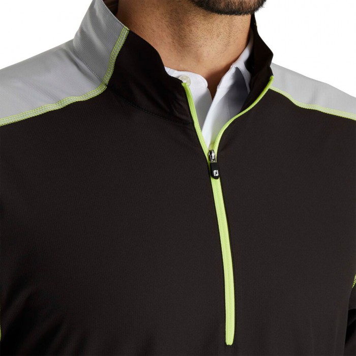 Black / Silver / Lime Men's Footjoy Short Sleeve Sport Windshirt | US-54197XH