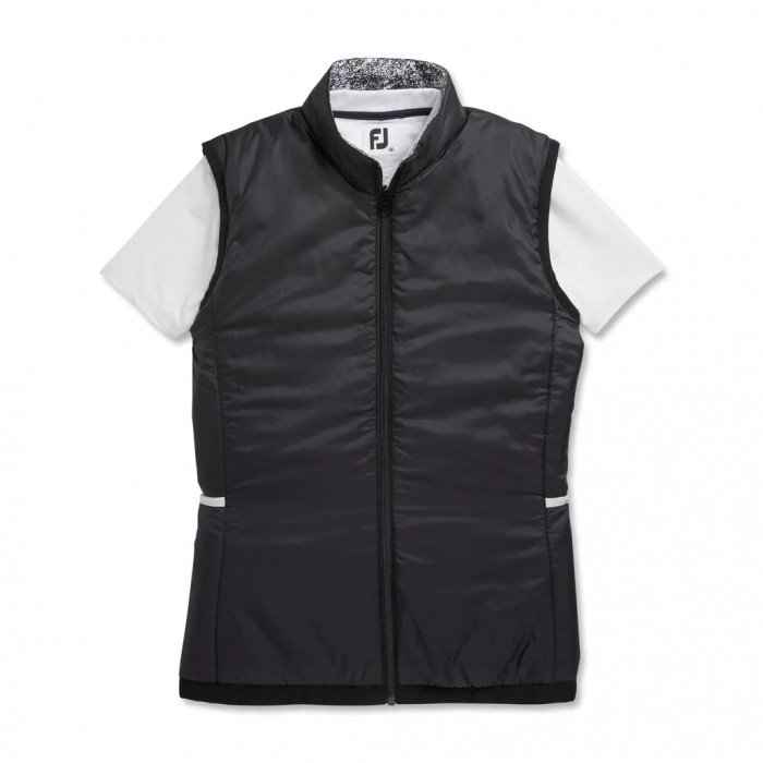 Black / White Women\'s Footjoy Insulated Reversible  Vest | US-47081ZA