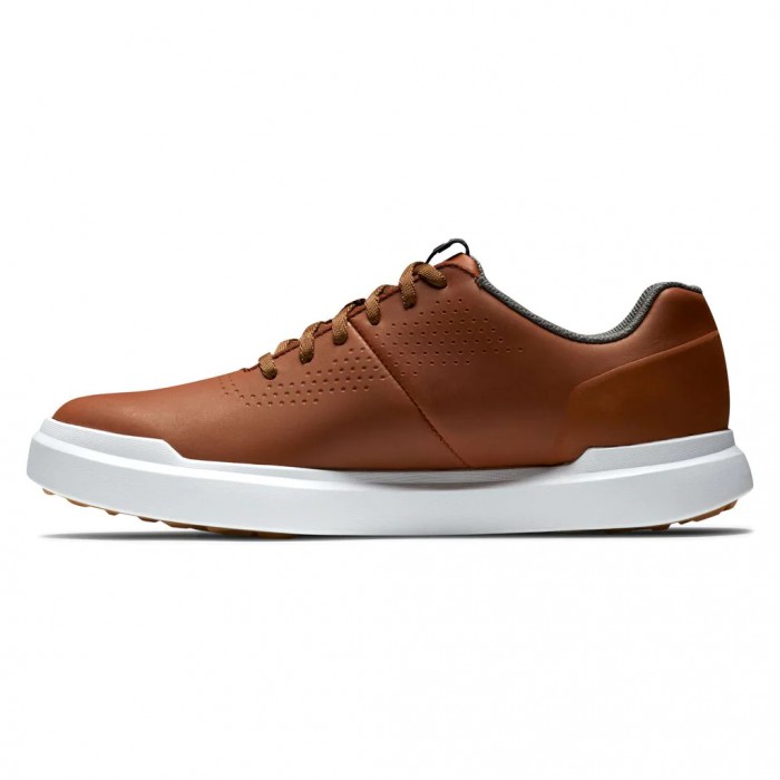 Brown Men's Footjoy Contour Casual Spikeless Golf Shoes | US-52703HU