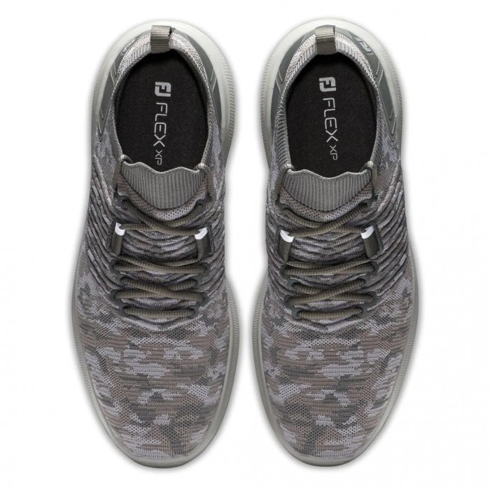 Camo Grey Men's Footjoy Flex XP Spikeless Golf Shoes | US-12483RD