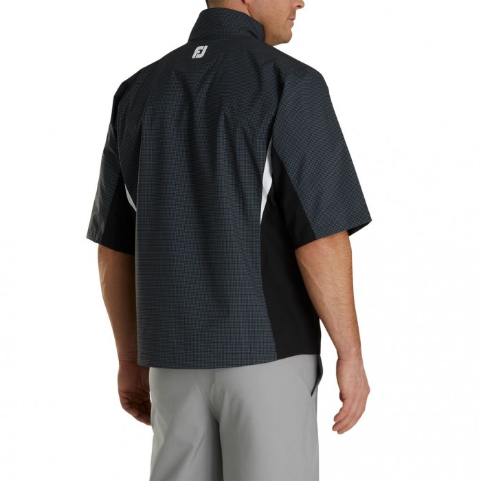 Charcoal / Black Houndstooth Men's Footjoy HydroLite Short Sleeve Shirts | US-18027QT