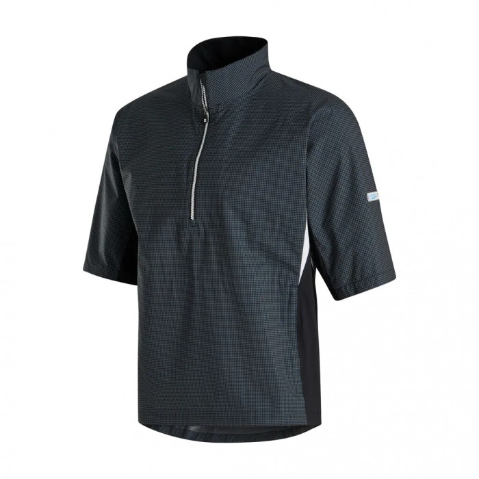 Charcoal / Black Houndstooth Men\'s Footjoy HydroLite Short Sleeve Shirts | US-18027QT
