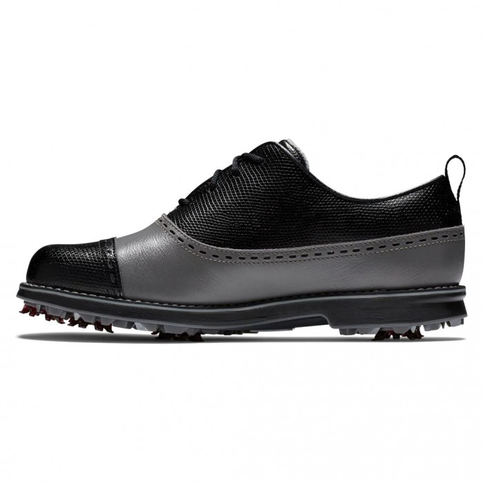 Charcoal / Black Women's Footjoy Premiere Series - Cap Toe Spiked Golf Shoes | US-02697XO