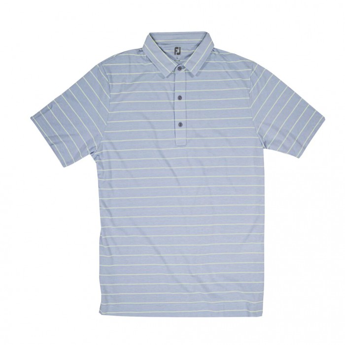 Cloudy Sky / Reed Green Men\'s Footjoy Coastal Collection Open Stripe Shirts | US-39805TC