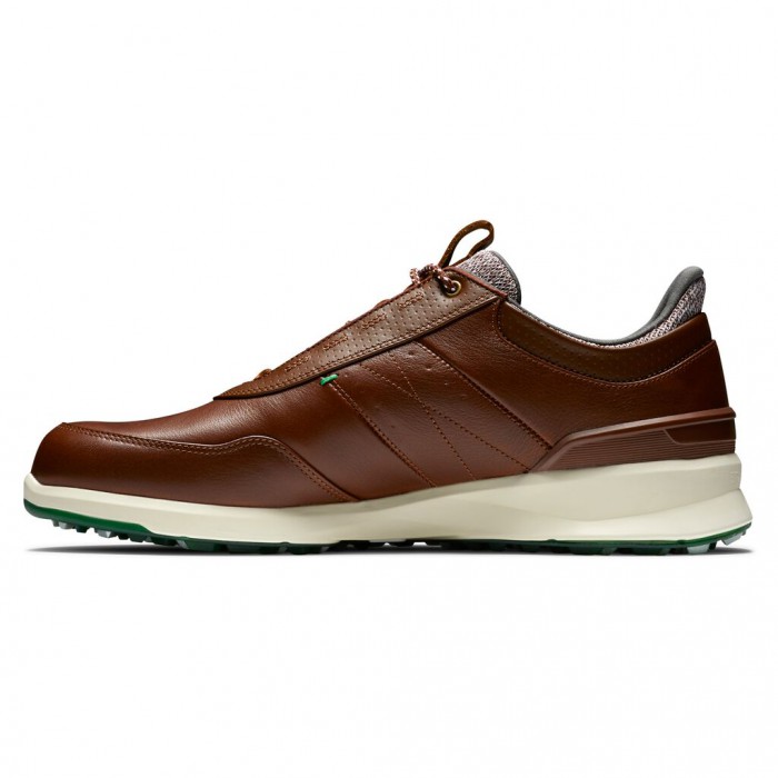 Cognac Men's Footjoy Stratos Spikeless Golf Shoes | US-92380JI