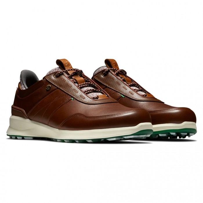 Cognac Men's Footjoy Stratos Spikeless Golf Shoes | US-92380JI