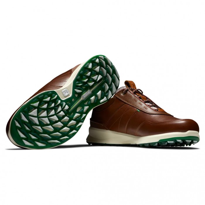 Cognac Men's Footjoy Stratos Spikeless Golf Shoes | US-92380JI