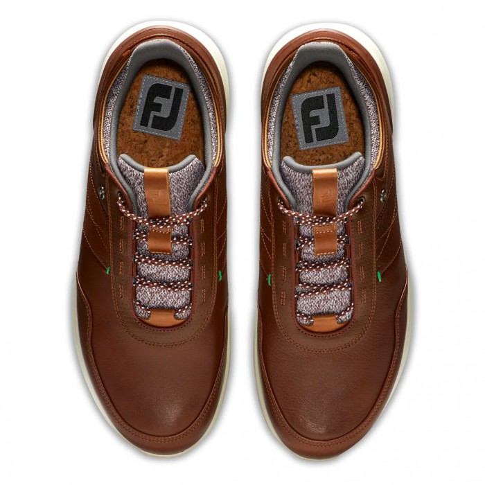 Cognac Men's Footjoy Stratos Spikeless Golf Shoes | US-92380JI