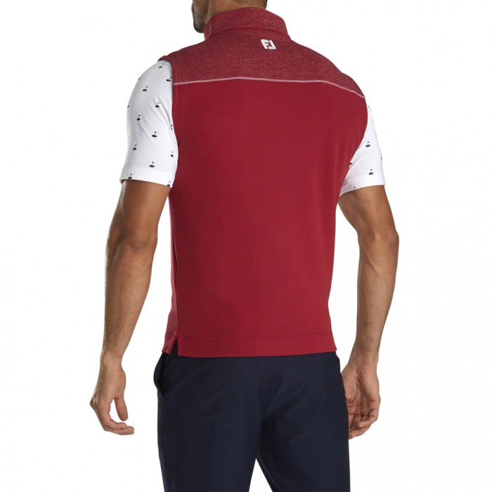 Crimson Men's Footjoy Half-Zip Heather Blocked Vest | US-20837XH