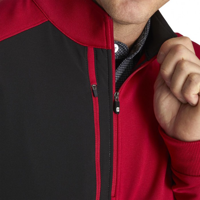 Crimson Men's Footjoy Pique Sport Mid-Layer Jacket | US-49718ZV